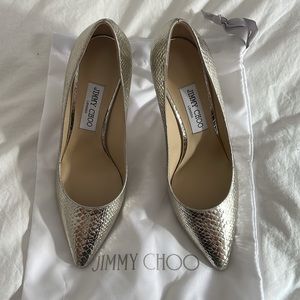 Jimmy choo champagne snake size pumps